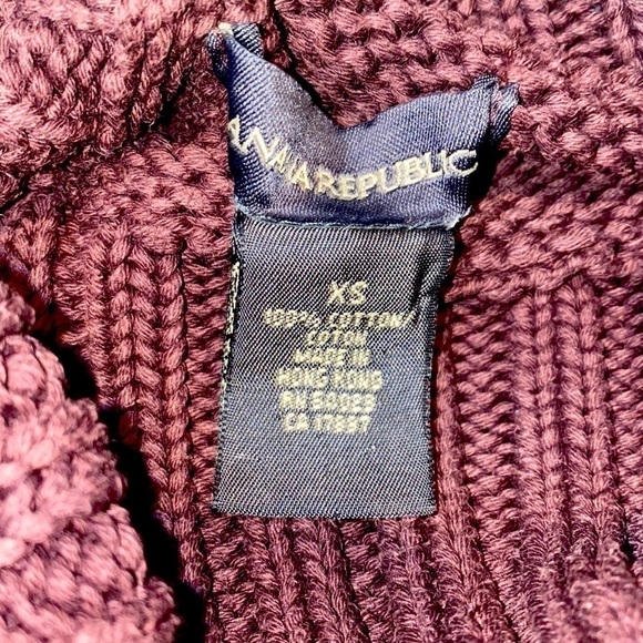 Banana Republic 💯 cotton knit aubergine turtleneck. Long sleeves. Size XS. - Picture 5 of 8